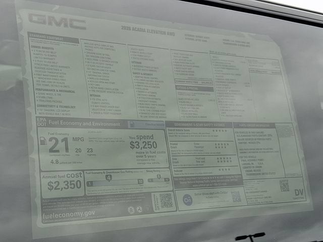 2026 GMC Acadia Elevation
