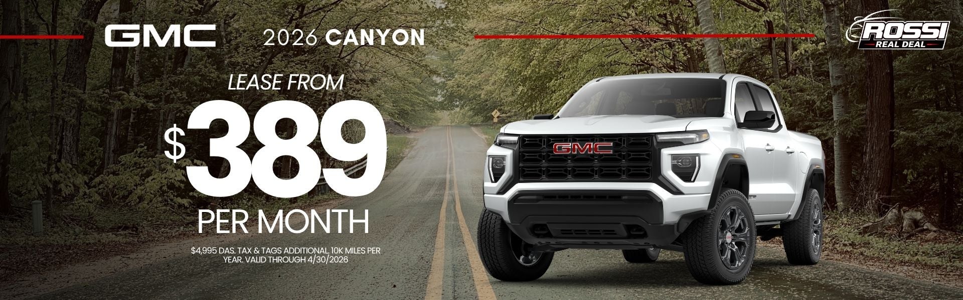 2026 GMC Canyon AT4 lease deal | Rossi GMC Washington, NJ