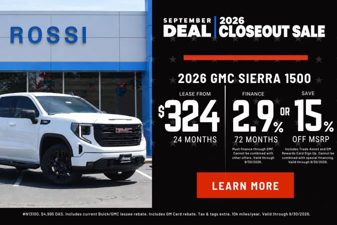 2026 GMC Sierra 1500 Lease & Finance Deal | Rossi GMC